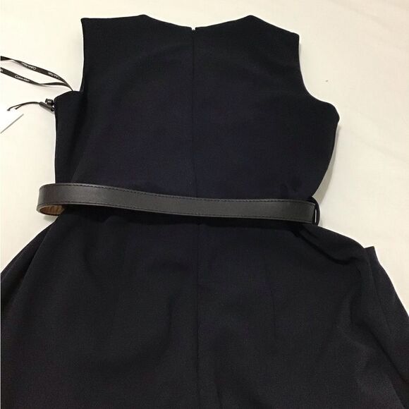 Calvin Klein Sleeveless Crew Neck Belted Scuba Crepe Crop Jumpsuit Size 2 - Picture 10 of 13